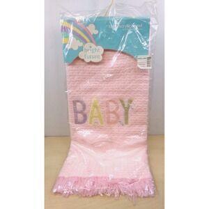 Bright Future by JC Penney Pink Baby 100% Acrylic Shawl Blanket 36" x 50" New